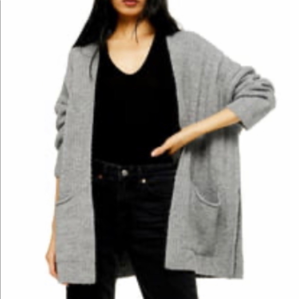 Top shop long Cardigan Grey Medium